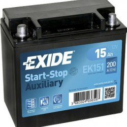 Μπαταρία αυτοκινήτου Exide Auxiliary Start Stop Ek151 12V 15AH 200A