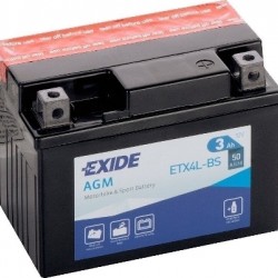 Μπαταρία Μοτοσυκλέτας Exide ETX4L-BS 3AH AGM 113Χ70Χ85