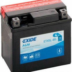 Μπαταρία Μοτοσυκλέτας Exide ETX5L-BS 4AH AGM 114Χ71Χ106