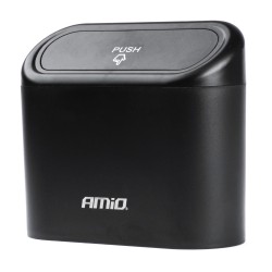 Amio - ΚΑΔΟΣ ΑΠΟΡΡΙΜΜΑΤΩΝ ΑΥΤΟΚΙΝΗΤΟΥ ΜΕ ΚΑΠΑΚΙ PUSH-BUTTON ΜΑΥΡΟ 155x65x140mm - 1 TEM. (03235/AM)