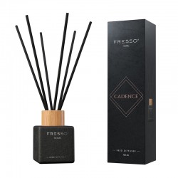 Fresso - Αρωματικό Χώρου με Στικ Cadence 100 ml Premium Home Reed Diffuser με FlowScent, Μαύρο Γυάλινο Μπουκάλι και Μαύρα Στικ από Fiberglass - 1 Τεμ. (390006/FRE)